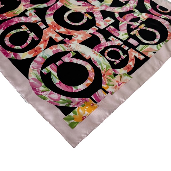 Salvatore Ferragamo Gancini Monogram Vibrant Floral Patterned Silk Scarf - Picture 4 of 11